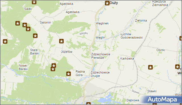 mapa Zdziechowice Pierwsze, Zdziechowice Pierwsze na mapie Targeo