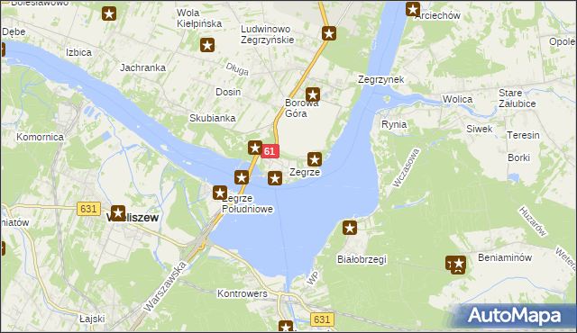 mapa Zegrze, Zegrze na mapie Targeo