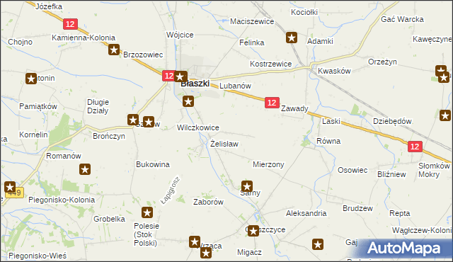 mapa Żelisław-Kolonia, Żelisław-Kolonia na mapie Targeo