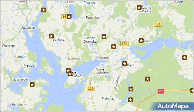 mapa Żerdno, Żerdno na mapie Targeo