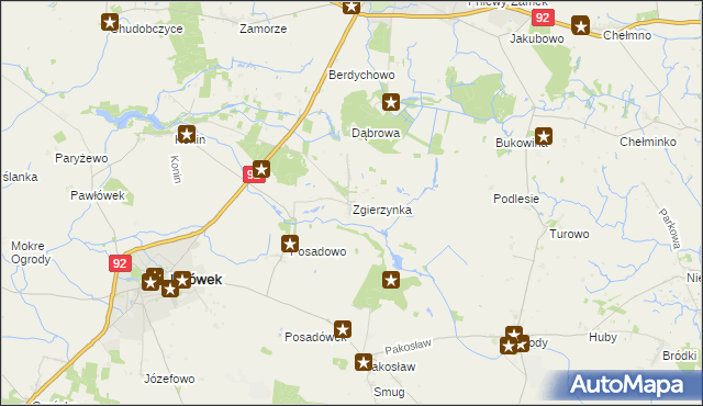 mapa Zgierzynka, Zgierzynka na mapie Targeo