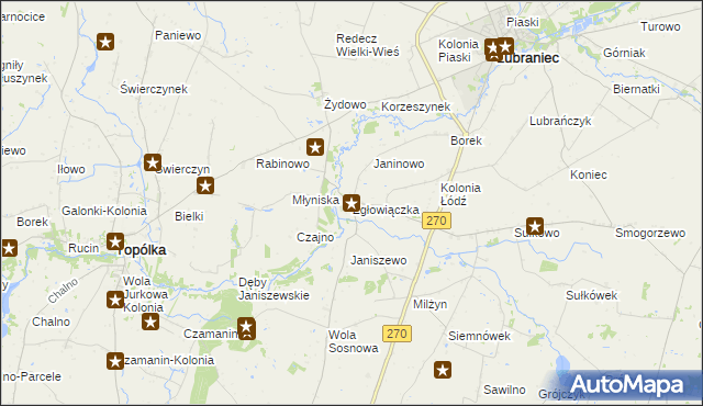 mapa Zgłowiączka, Zgłowiączka na mapie Targeo