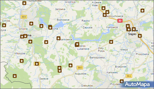mapa Złotniki Lubańskie, Złotniki Lubańskie na mapie Targeo