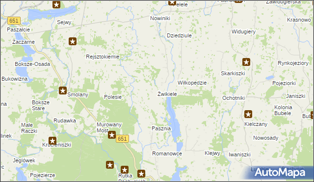 mapa Żwikiele, Żwikiele na mapie Targeo