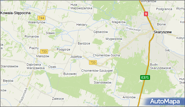 mapa Chomentów-Socha, Chomentów-Socha na mapie Targeo