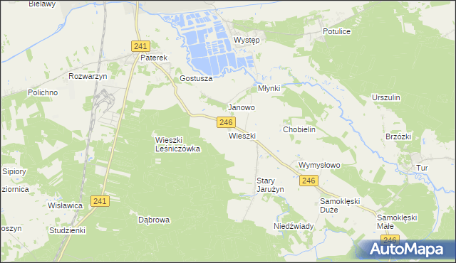 mapa Wieszki, Wieszki na mapie Targeo