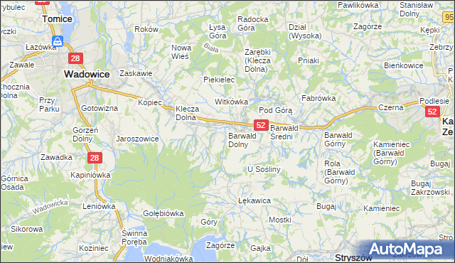 mapa Barwałd Dolny, Barwałd Dolny na mapie Targeo