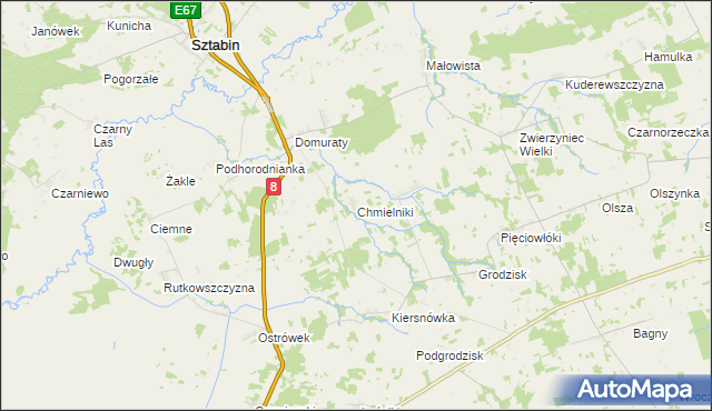 mapa Chmielniki gmina Suchowola, Chmielniki gmina Suchowola na mapie Targeo