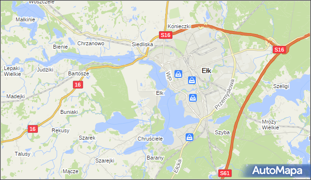 mapa Ełk powiat ełcki, Ełk powiat ełcki na mapie Targeo