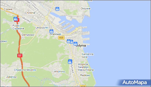 mapa Gdyni, Gdynia na mapie Targeo
