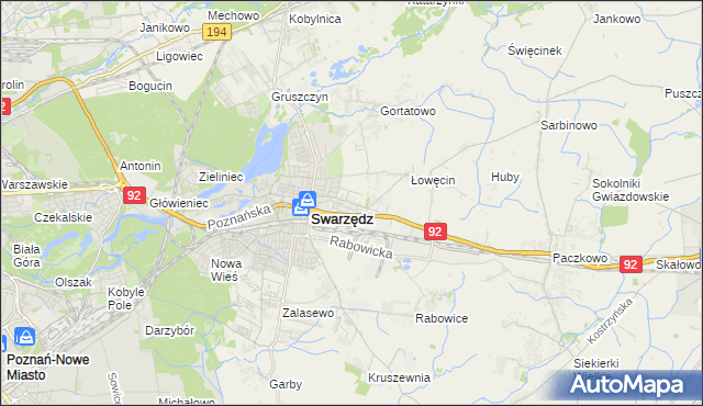mapa Jasin gmina Swarzędz, Jasin gmina Swarzędz na mapie Targeo