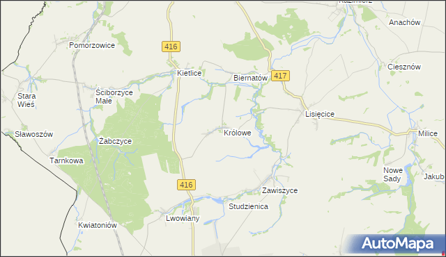 mapa Królowe, Królowe na mapie Targeo