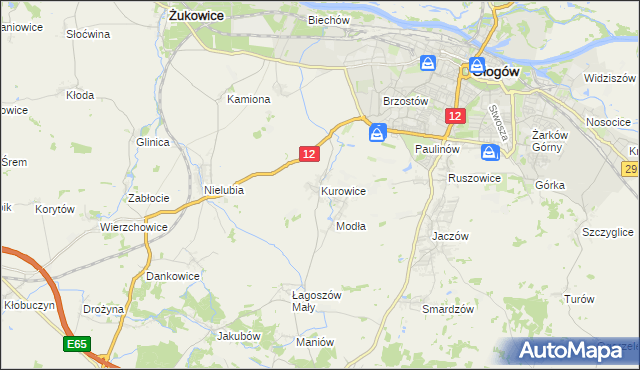 mapa Kurowice gmina Jerzmanowa, Kurowice gmina Jerzmanowa na mapie Targeo