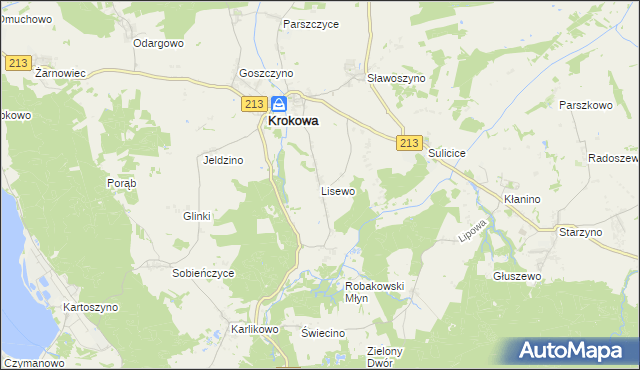 mapa Lisewo gmina Krokowa, Lisewo gmina Krokowa na mapie Targeo