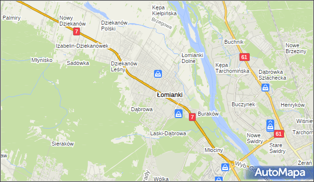 mapa Łomianki, Łomianki na mapie Targeo