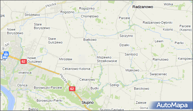 mapa Miszewko Strzałkowskie, Miszewko Strzałkowskie na mapie Targeo