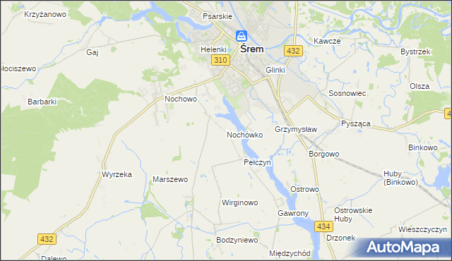 mapa Nochówko, Nochówko na mapie Targeo