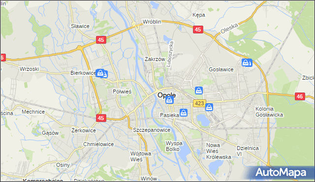 mapa Opola, Opole na mapie Targeo