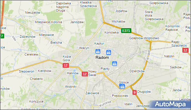 mapa Radomia, Radom na mapie Targeo
