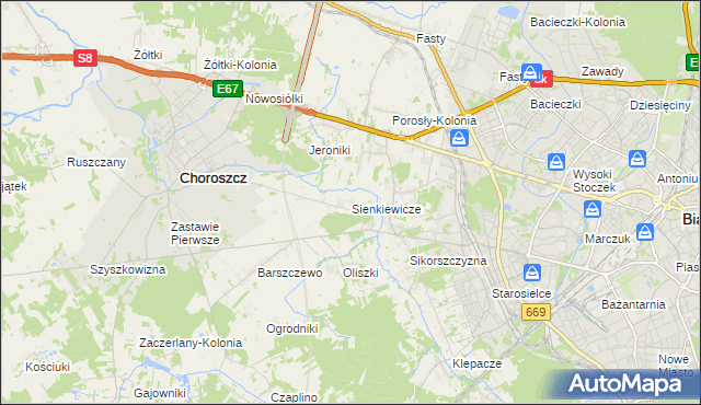 mapa Sienkiewicze, Sienkiewicze na mapie Targeo