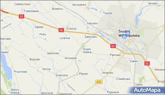 mapa Słupia Wielka, Słupia Wielka na mapie Targeo