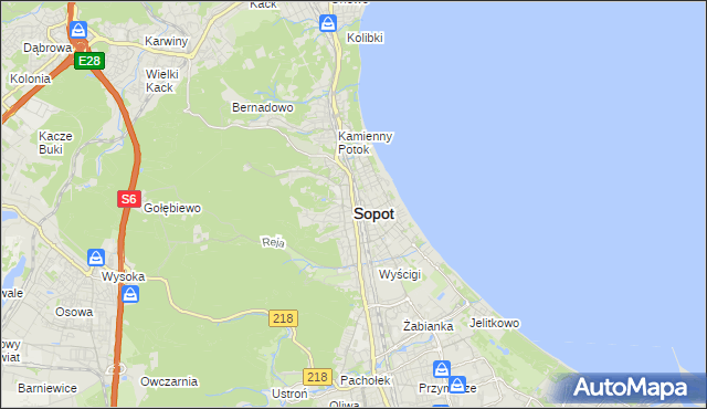 mapa Sopotu, Sopot na mapie Targeo