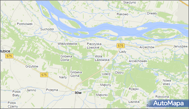 mapa Wola Ładowska, Wola Ładowska na mapie Targeo