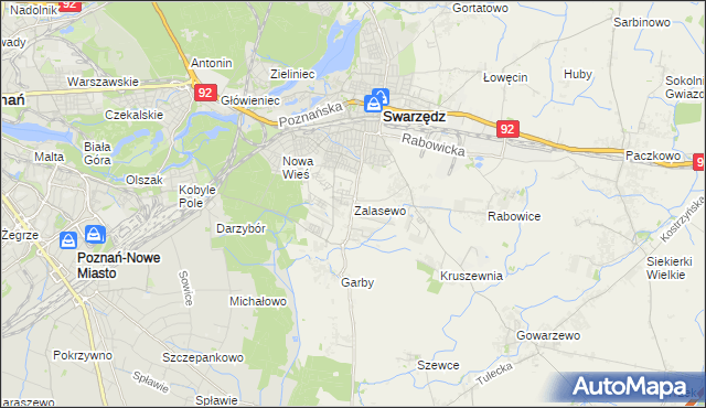 mapa Zalasewo, Zalasewo na mapie Targeo