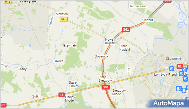 mapa Bożenica, Bożenica na mapie Targeo