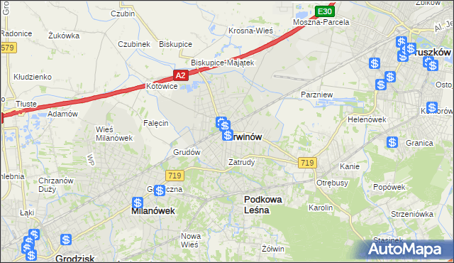mapa Brwinów, Brwinów na mapie Targeo