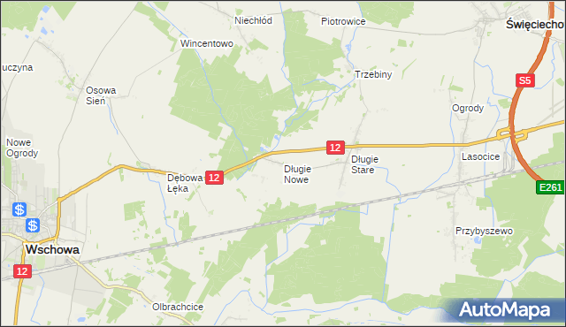 mapa Długie Nowe, Długie Nowe na mapie Targeo