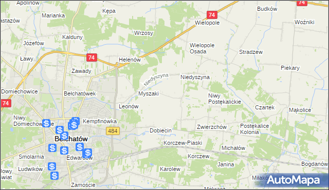 mapa Dobiecin-Kolonia, Dobiecin-Kolonia na mapie Targeo
