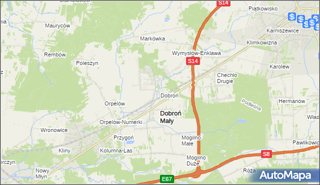 mapa Dobroń, Dobroń na mapie Targeo