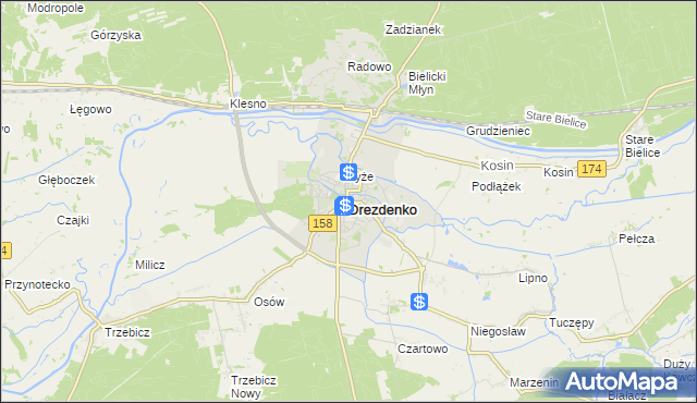 mapa Drezdenko, Drezdenko na mapie Targeo