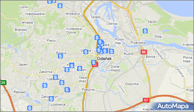 mapa Gdańska, Gdańsk na mapie Targeo