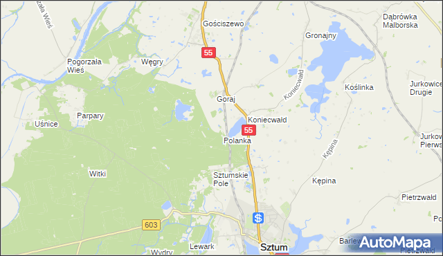 mapa Grzępa gmina Sztum, Grzępa gmina Sztum na mapie Targeo