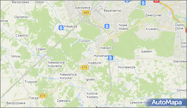 mapa Horodniany, Horodniany na mapie Targeo