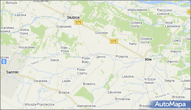 mapa Jamno gmina Słubice, Jamno gmina Słubice na mapie Targeo
