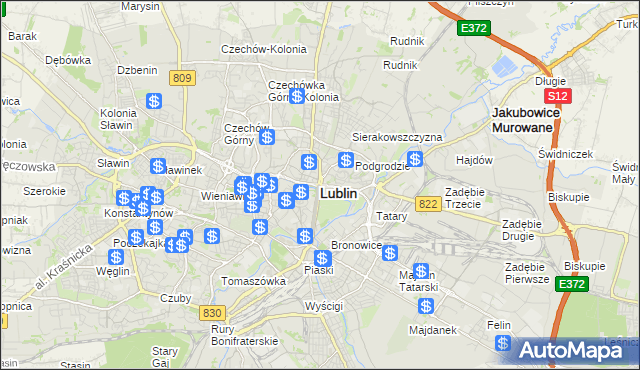 mapa Lublina, Lublin na mapie Targeo