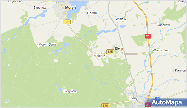 mapa Macierz, Macierz na mapie Targeo