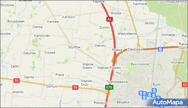 mapa Majków Mały, Majków Mały na mapie Targeo