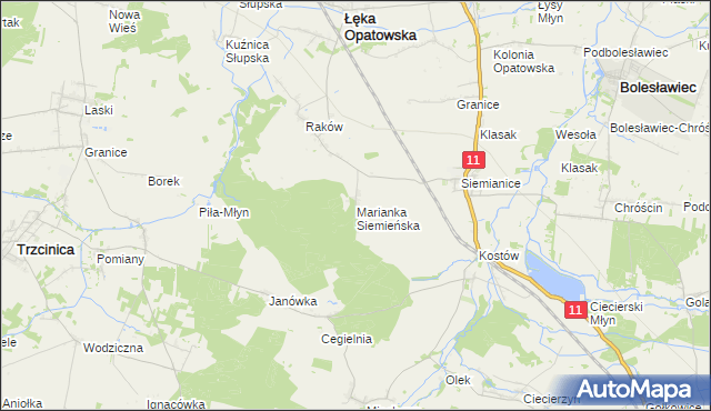 mapa Marianka Siemieńska, Marianka Siemieńska na mapie Targeo