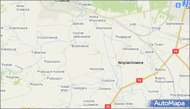 mapa Mierzanowice, Mierzanowice na mapie Targeo
