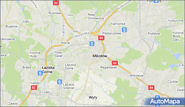 mapa Mikołów, Mikołów na mapie Targeo