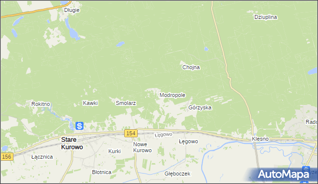 mapa Modropole, Modropole na mapie Targeo