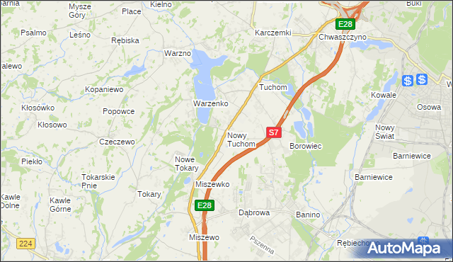 mapa Nowy Tuchom, Nowy Tuchom na mapie Targeo