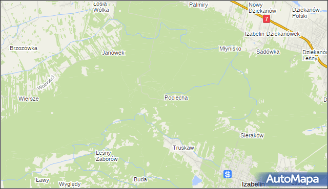 mapa Pociecha gmina Czosnów, Pociecha gmina Czosnów na mapie Targeo