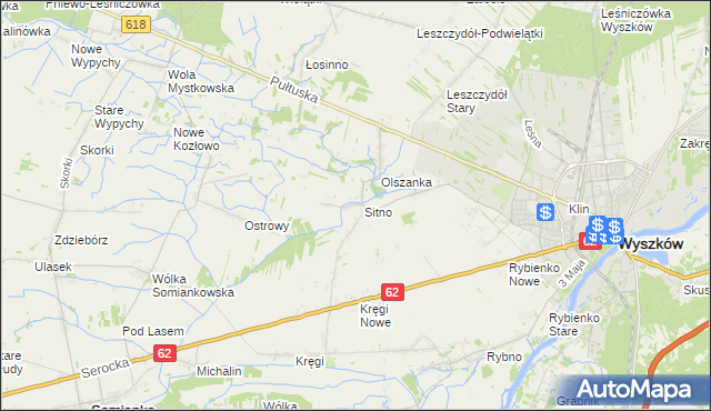 mapa Sitno gmina Wyszków, Sitno gmina Wyszków na mapie Targeo