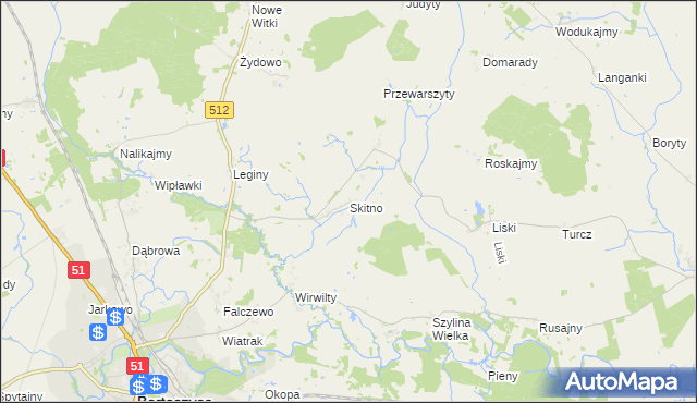 mapa Skitno, Skitno na mapie Targeo
