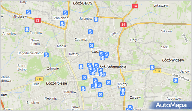 mapa Śródmieście gmina Łódź, Śródmieście gmina Łódź na mapie Targeo